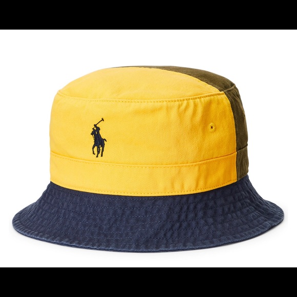 Mens POLO RL Color Block Bucket Hat - Picture 1 of 9